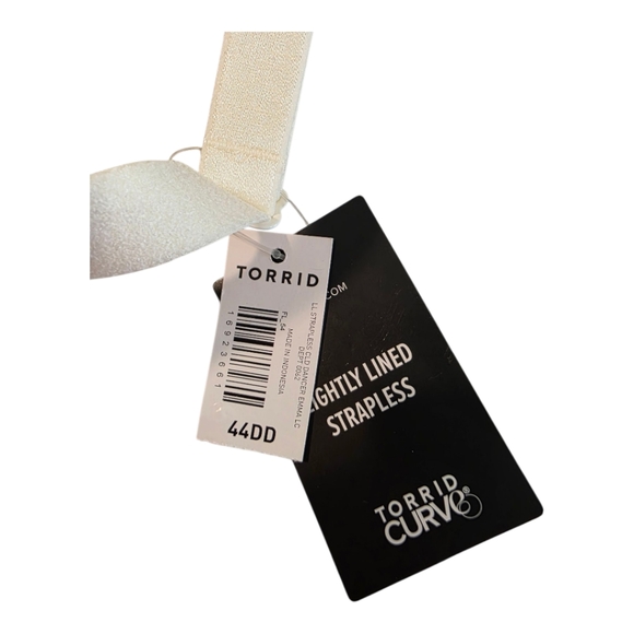 Torrid Bombshell Everyday Lightly Lined Strapless Bra Off White Size 44DD - Picture 7 of 8